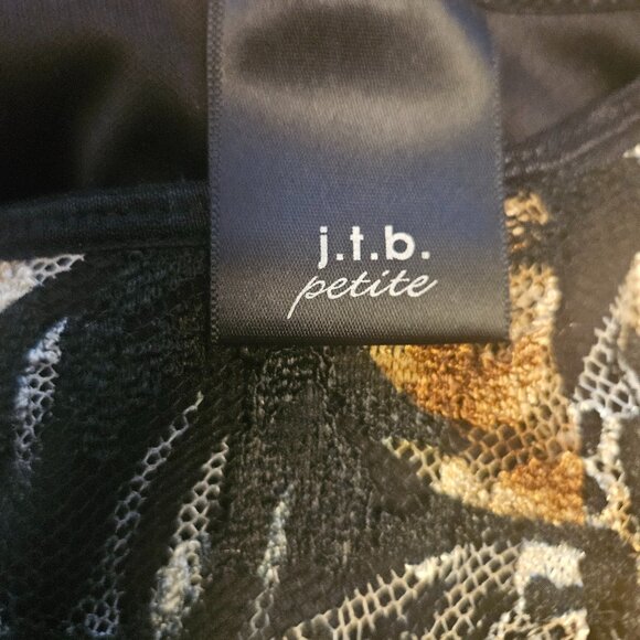 J.T.B. Petite Black, White and Tan Sleeveless Tank Sz PS - Picture 3 of 7